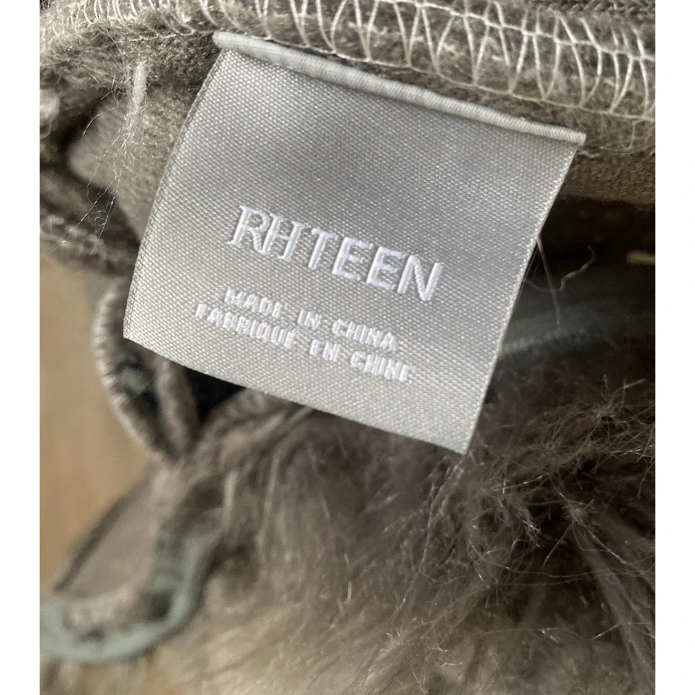 RH Teen Kashmir Faux Fur‎ Bean Bag Slip Cover Only Ombre White Gray Restoration
